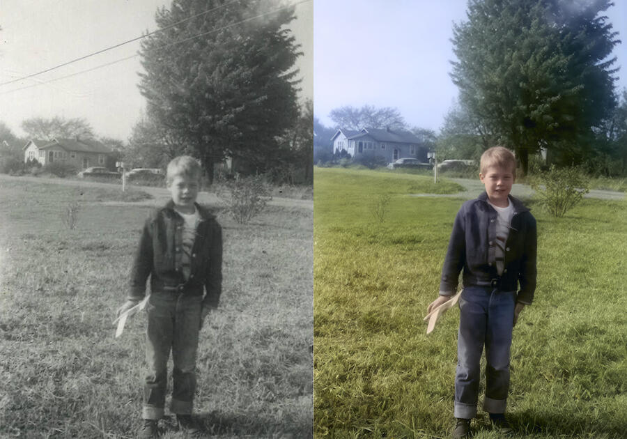 Colorization and scratches removal